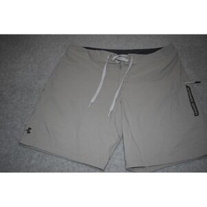 Under Armour Cargo Shorts Mens 34 Gray Heatgear Loose Board Shorts Swim Trunks